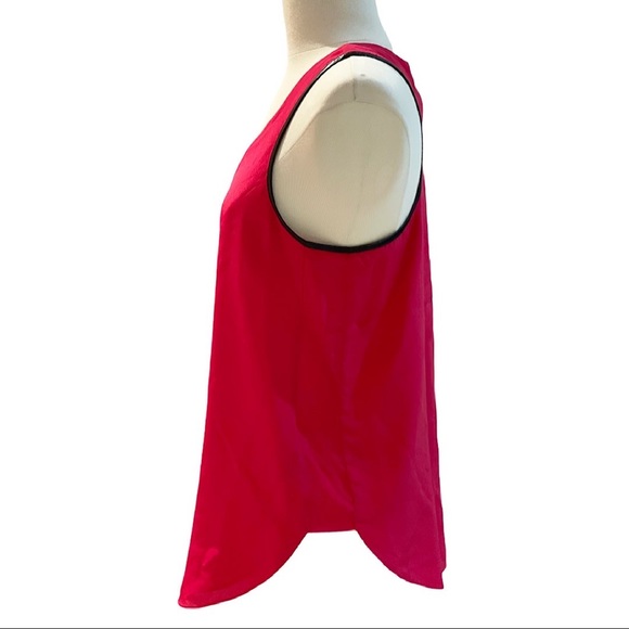 ARMANI EXCHANGE | Faux Leather Trim Silk Top - Picture 5 of 8